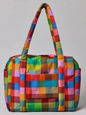 BAGGU Small Cloud Carry-On Bag - Madras Plaid Rainbow UO Exclusive